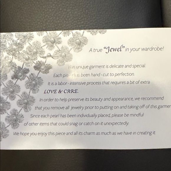 Susan Graver Novelty Pearl Bead Embellished Shrug Vintage Silver NWOT - Picture 3 of 3